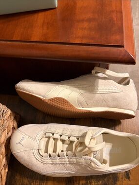 Puma Women’s H-Street Premium Suede Retro Sneaker - Cream/Tan
